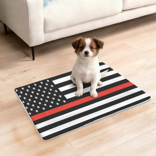 Thin Red Line Flag Inspired Pet Mat 25x18inch (Made in the USA)