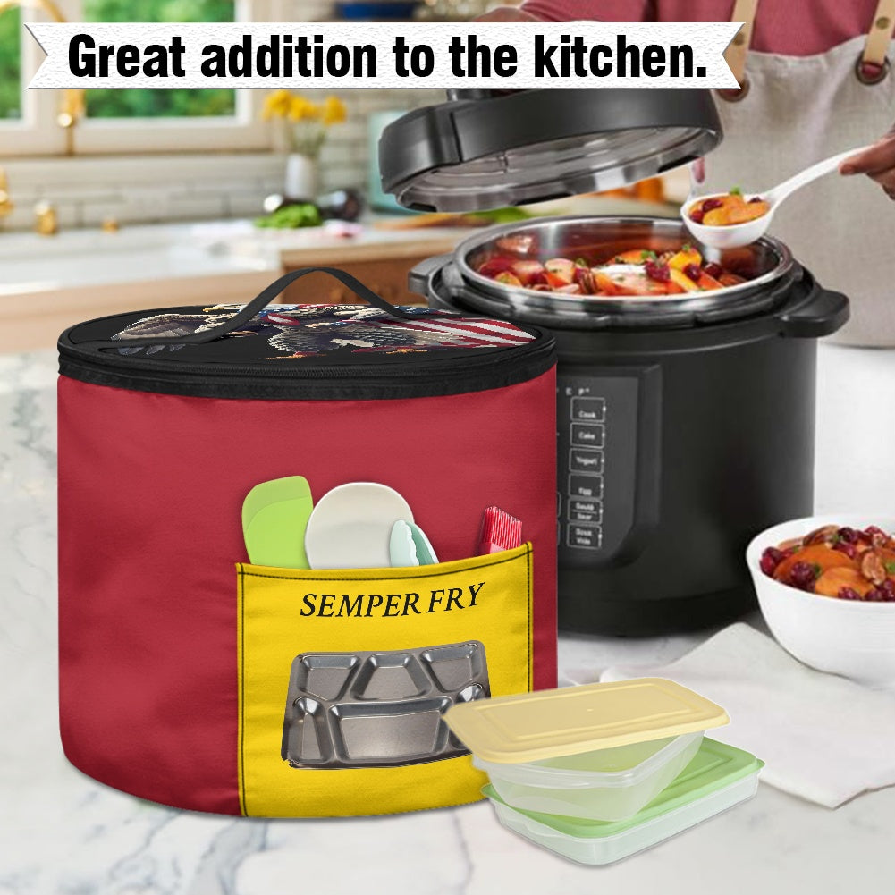 USA/American Flag Inspired Bald Eagle Marine Corps Colors Electric Pressure Cooker Insulation Bag