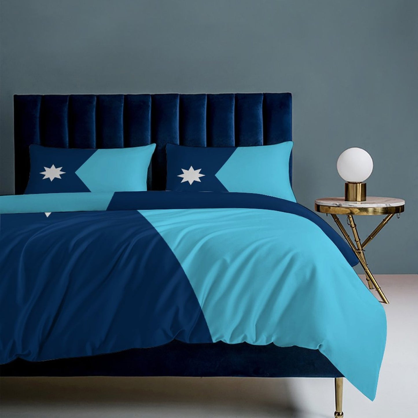 Minnesota Flag Inspired 3-Piece Bedding Set (1 Duvet Cover + 2 Pillow Shams) – 102"×90"