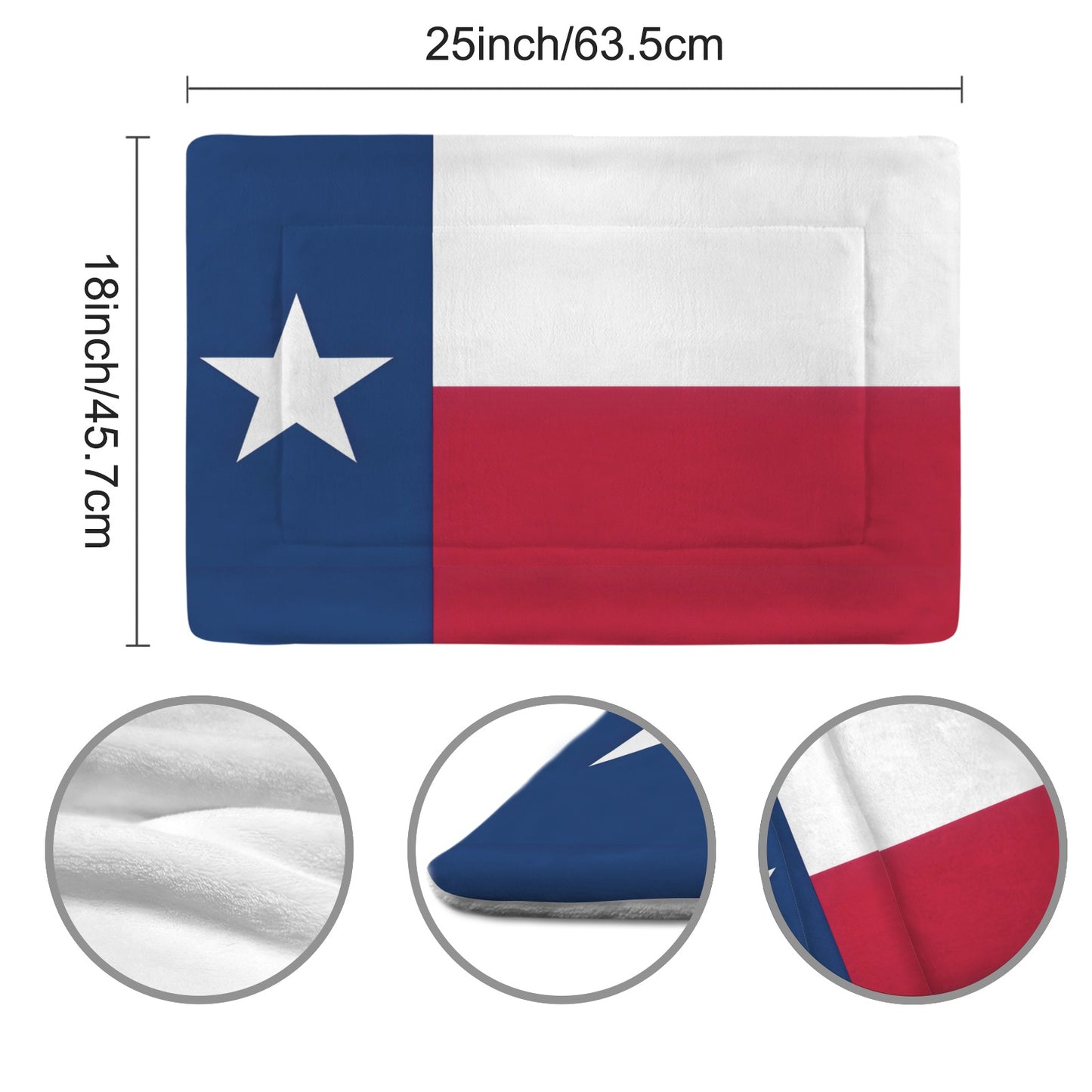 Texas Flag Inspired Pet Mat 25x18inch (Made in the USA)