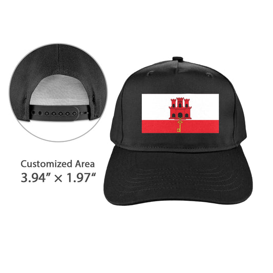 Gibraltar Flag Inspired Baseball Cap | Printed in the  USA