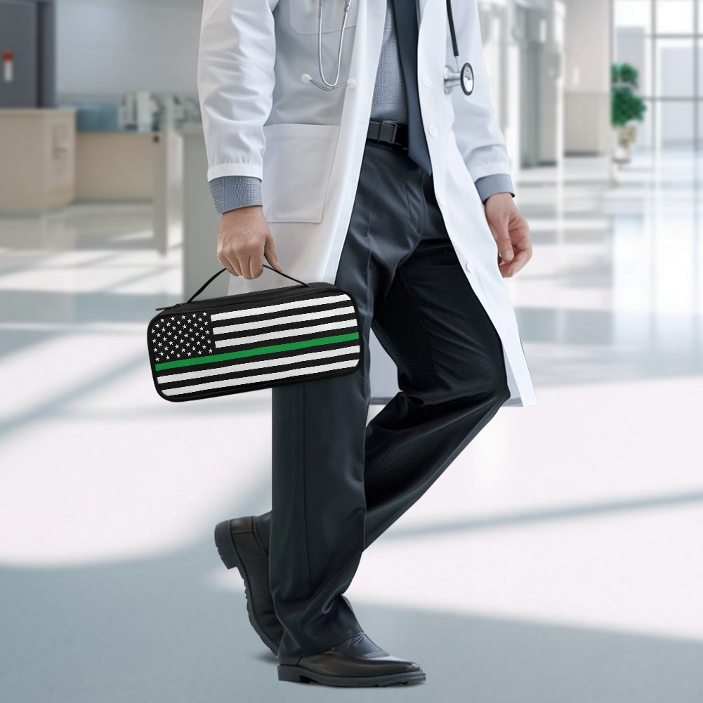 Thin Green Line Flag Inspired Stethoscope Storage Bag