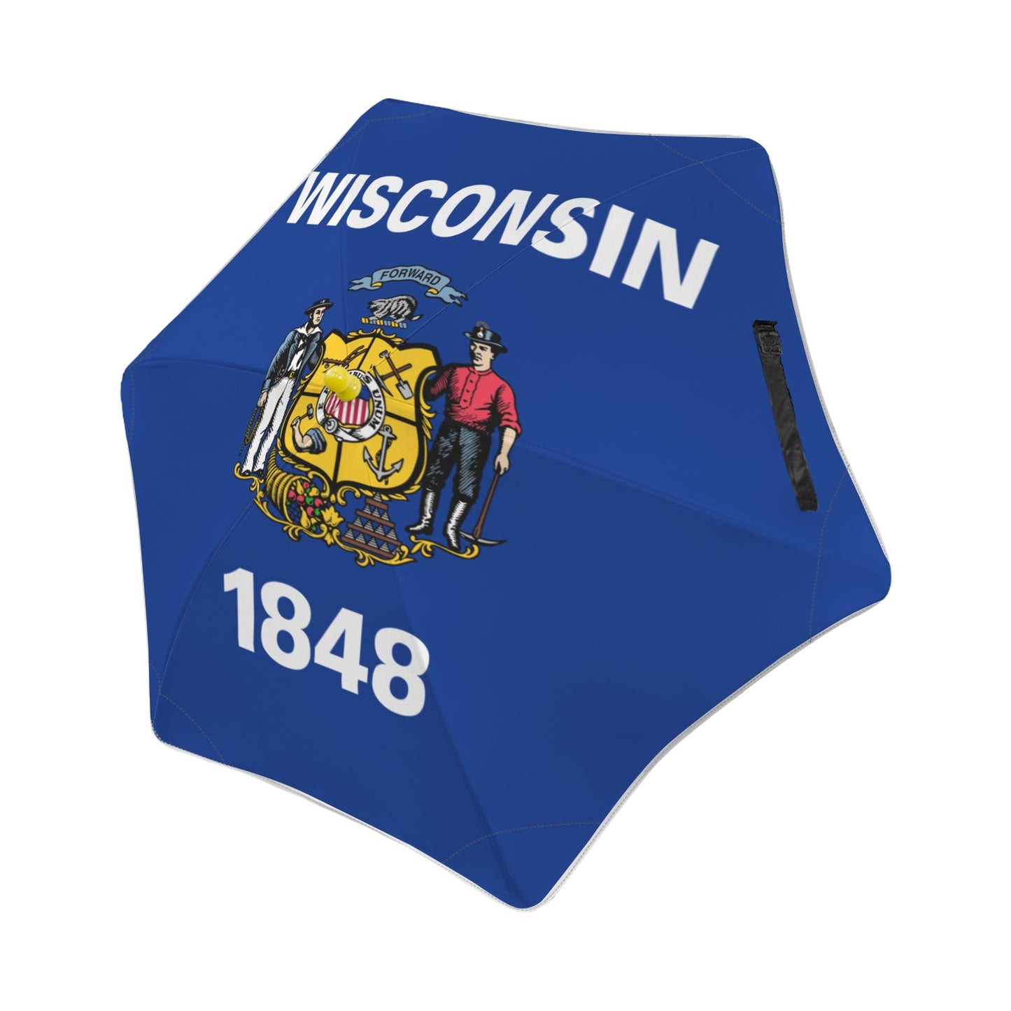 Wisconsin Flag Inspired Kids Safe Round Corner Umbrella