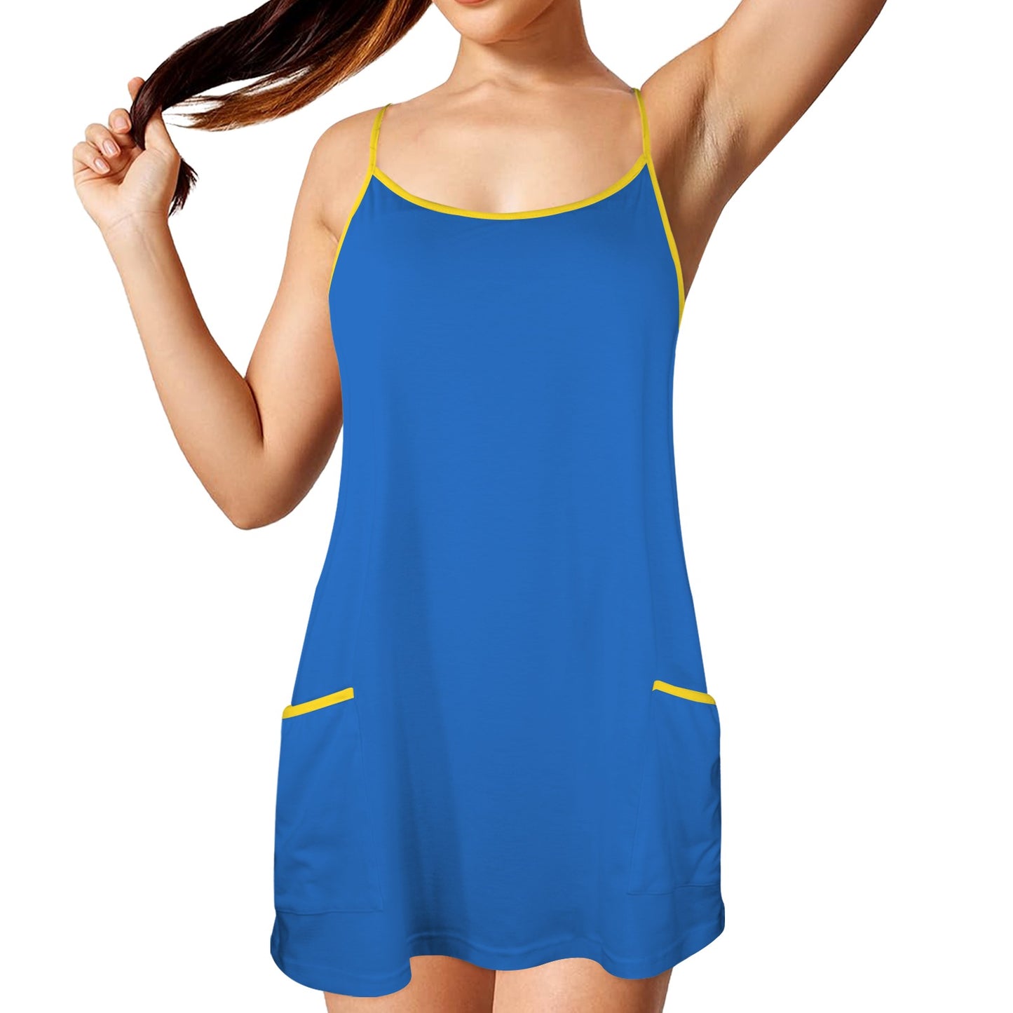Ukraine Flag Inspired Women's Double-Layered Camisole Dress