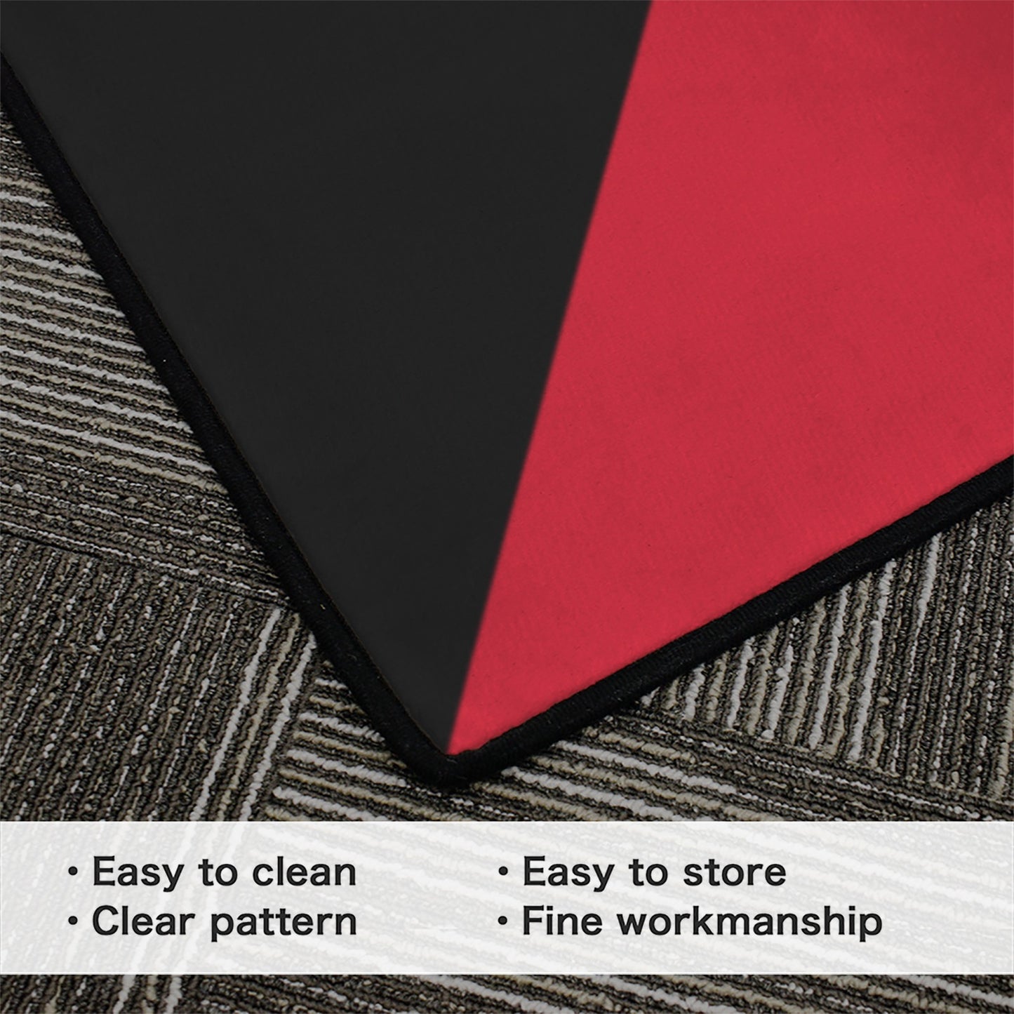 Kuwait Flag Inspired 84x60 Inch Area Rug with Black Binding (Made in the USA)