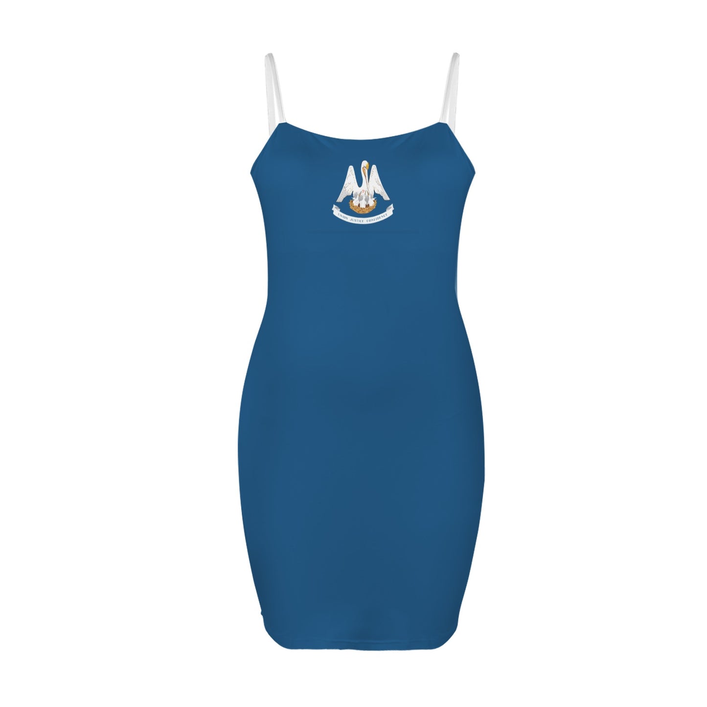 Louisiana Flag Inspired Backless Spaghetti Strap Bodycon Dress