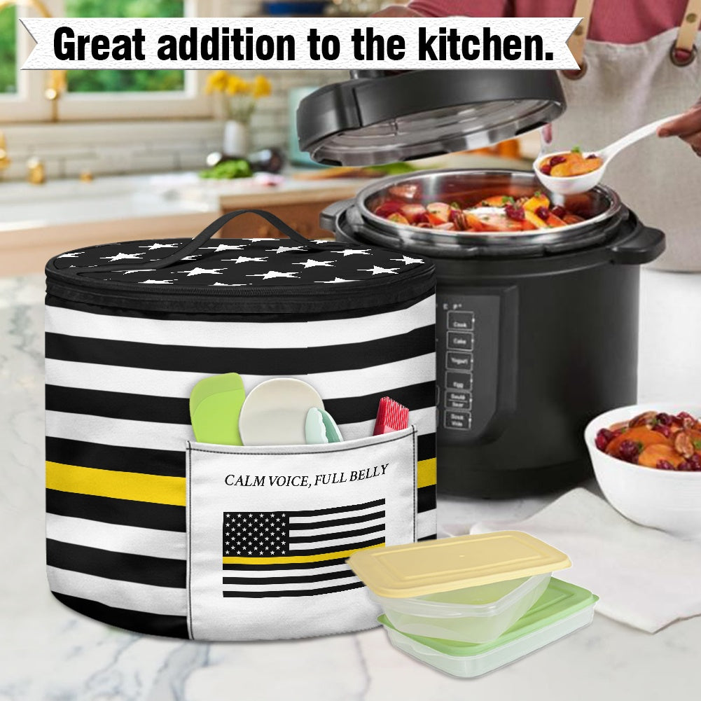 Thin Gold Line Flag Inspired Electric Pressure Cooker Insulation Bag