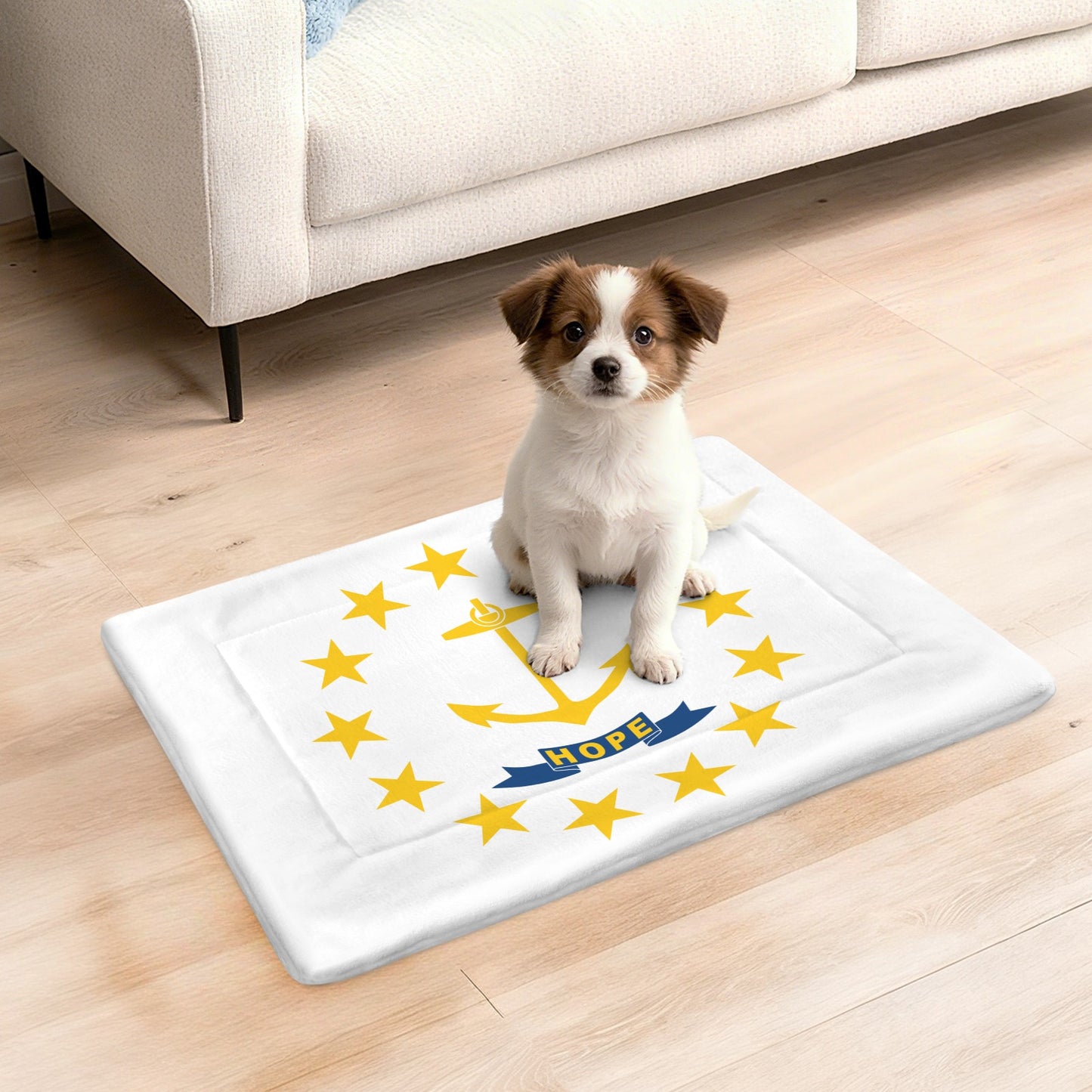 Rhode Island Flag Inspired Pet Mat 25x18inch (Made in the USA)