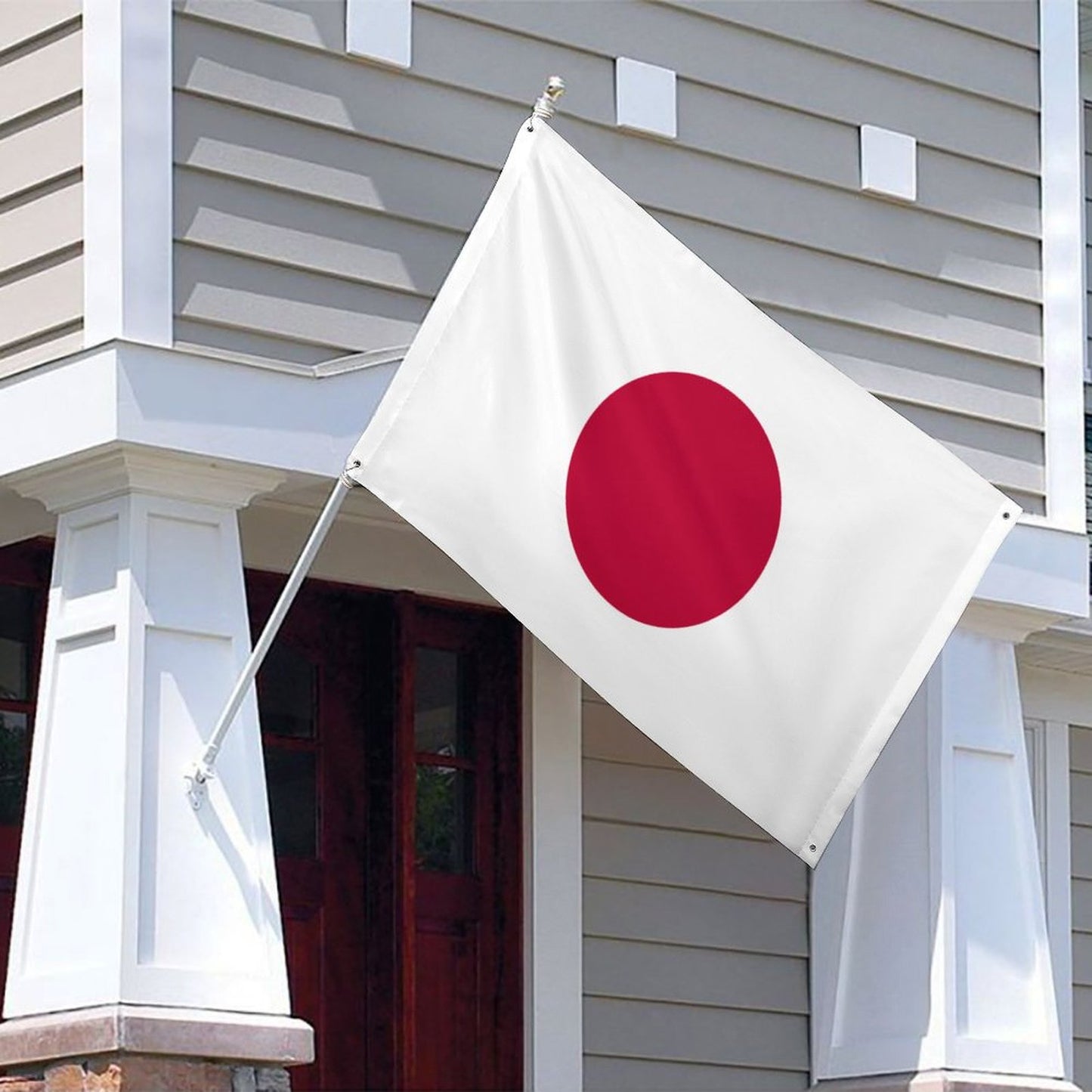 Japan Flag Inspired Wall Mount Flag with Four Grommets (35x59 in)