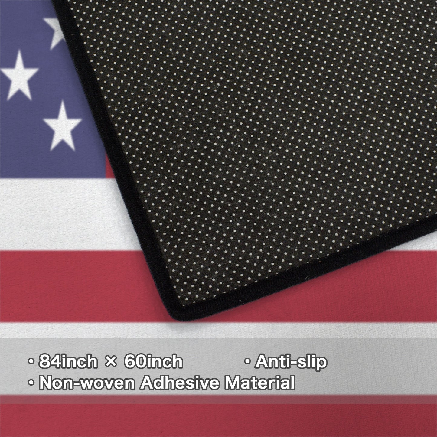 USA/American Flag Inspired 84x60 Inch Area Rug with Black Binding (Made in the USA)