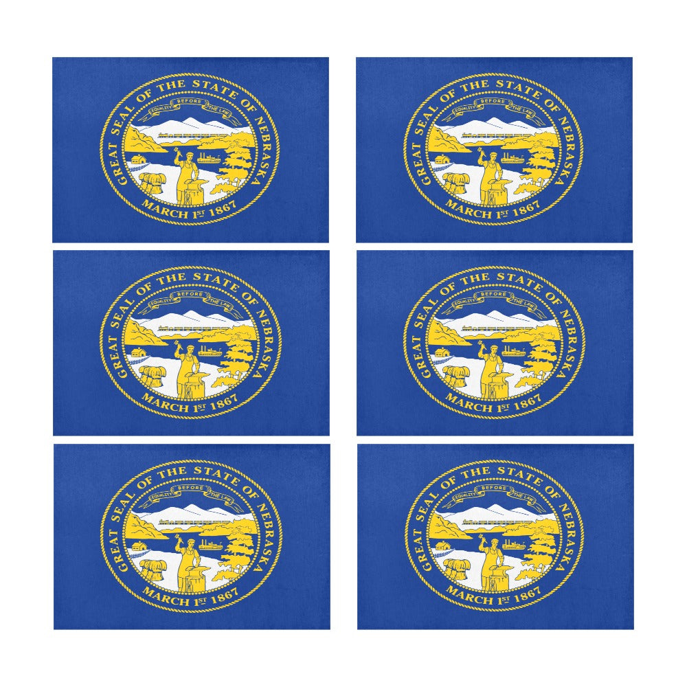 Nebraska Flag Placemats 12" x 18" (Set of 6)