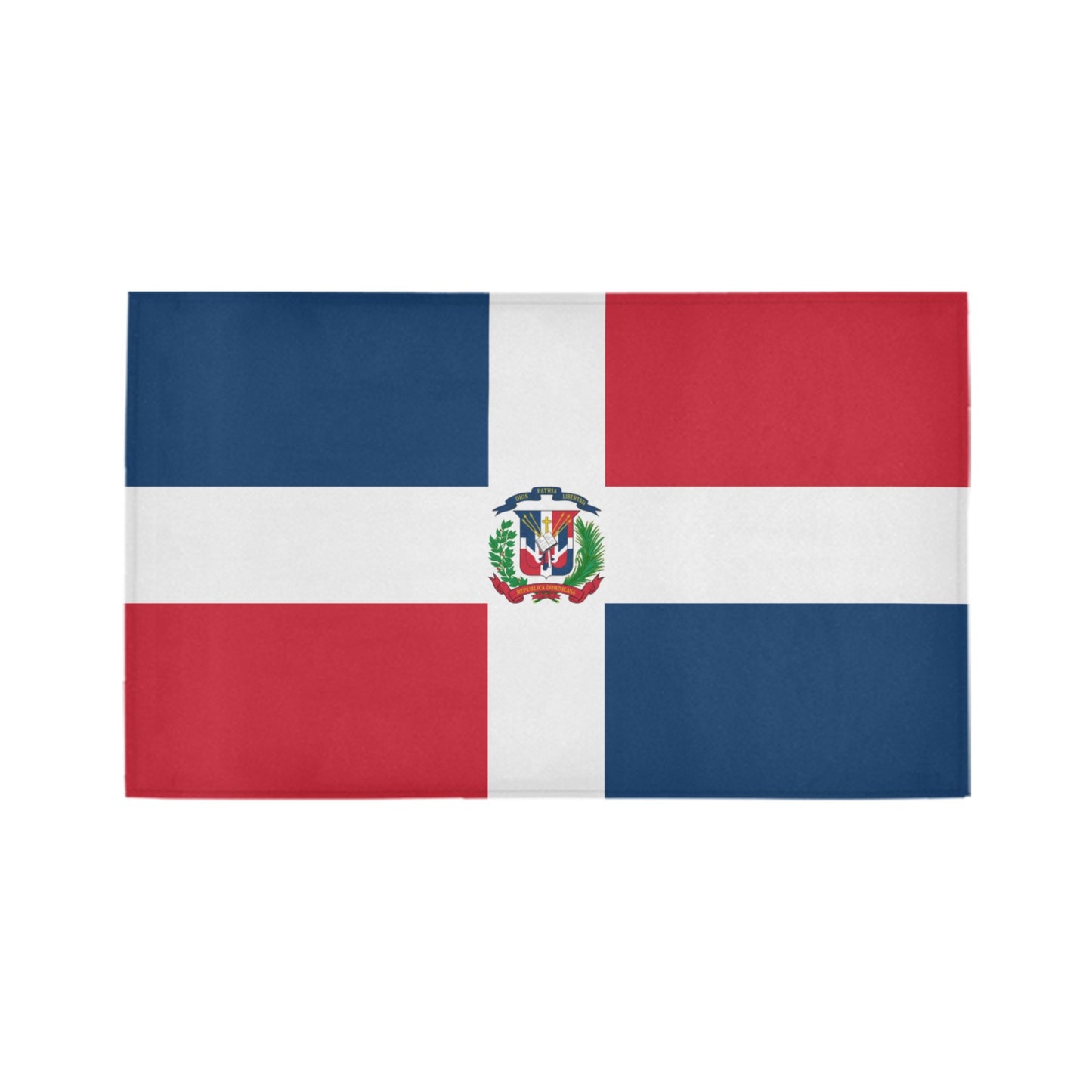 Dominican Republic Flag Inspired Doormat 30" x 18" (Sponge Material)