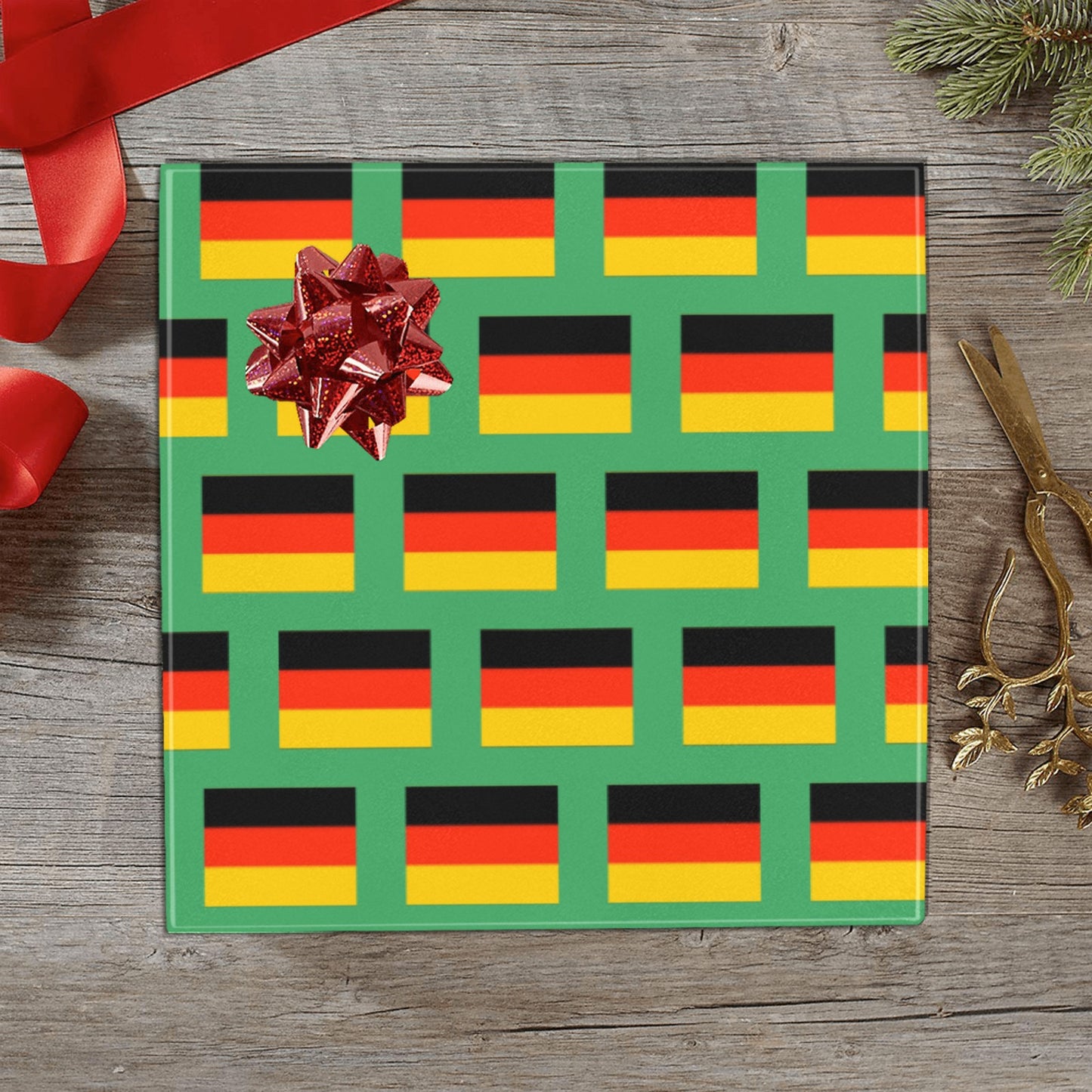 Germany Flag Inspired Custom Gift Wrapping Paper 58"x 22.5" (4 Rolls)