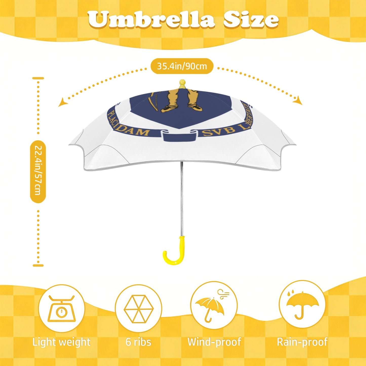 Massachusets Flag Inspired Kids Safe Round Corner Umbrella