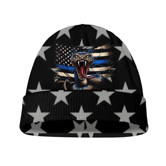 Thin Blue Line Flag Inspired Snake Kids' Beanies