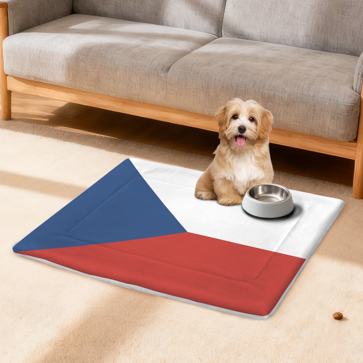 Czechia Flag Inspired Pet Mat 25x18inch (Made in the USA)