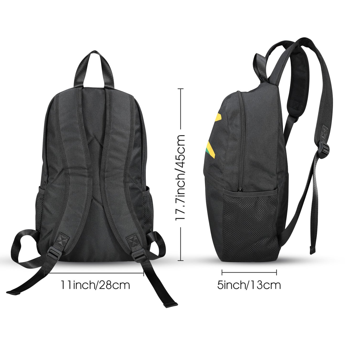 Jamaica Flag Inspired Casual Backpack Printed in the USA