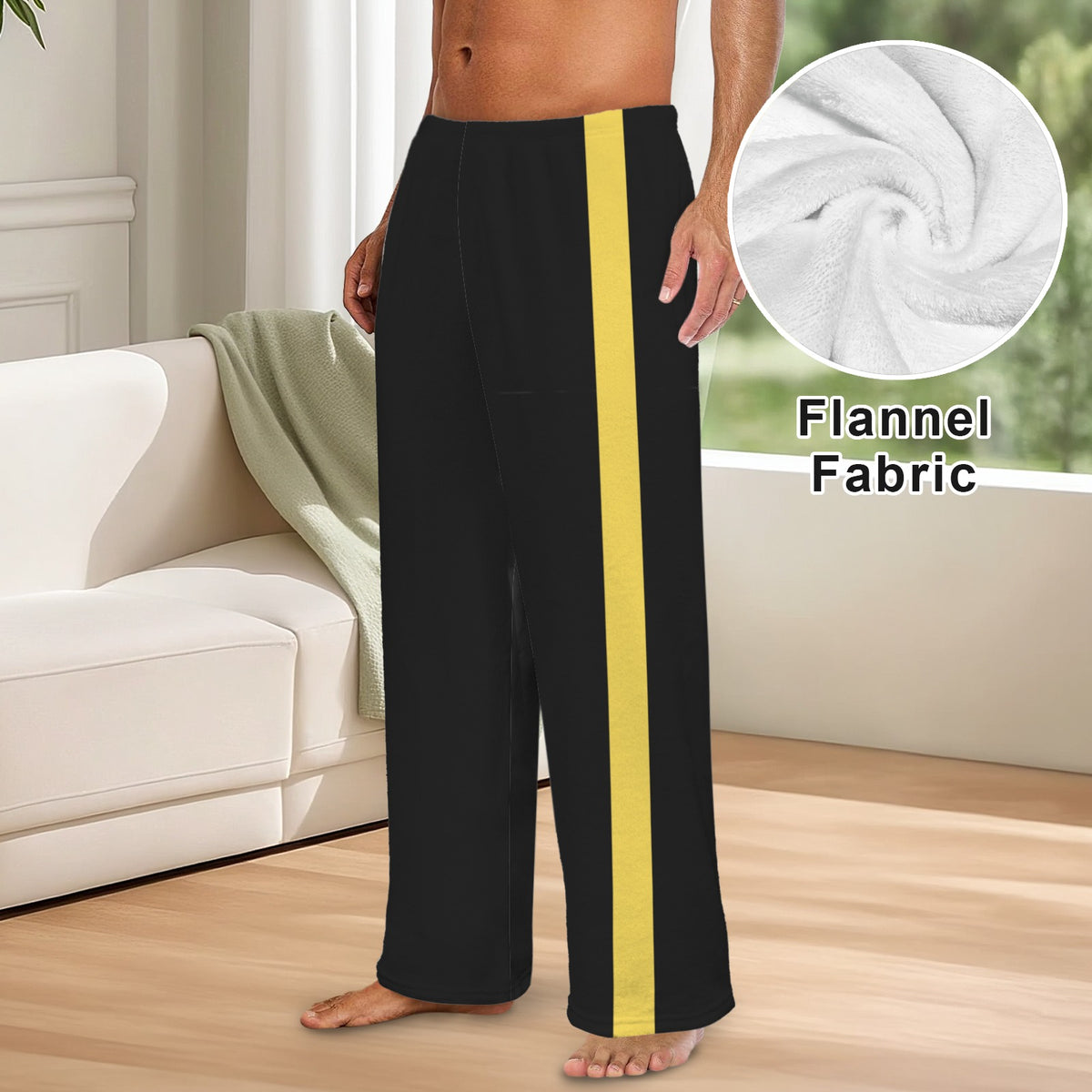 Thin Gold Line Flag Inspired Men's Flannel Pajama Trousers Printed in the USA