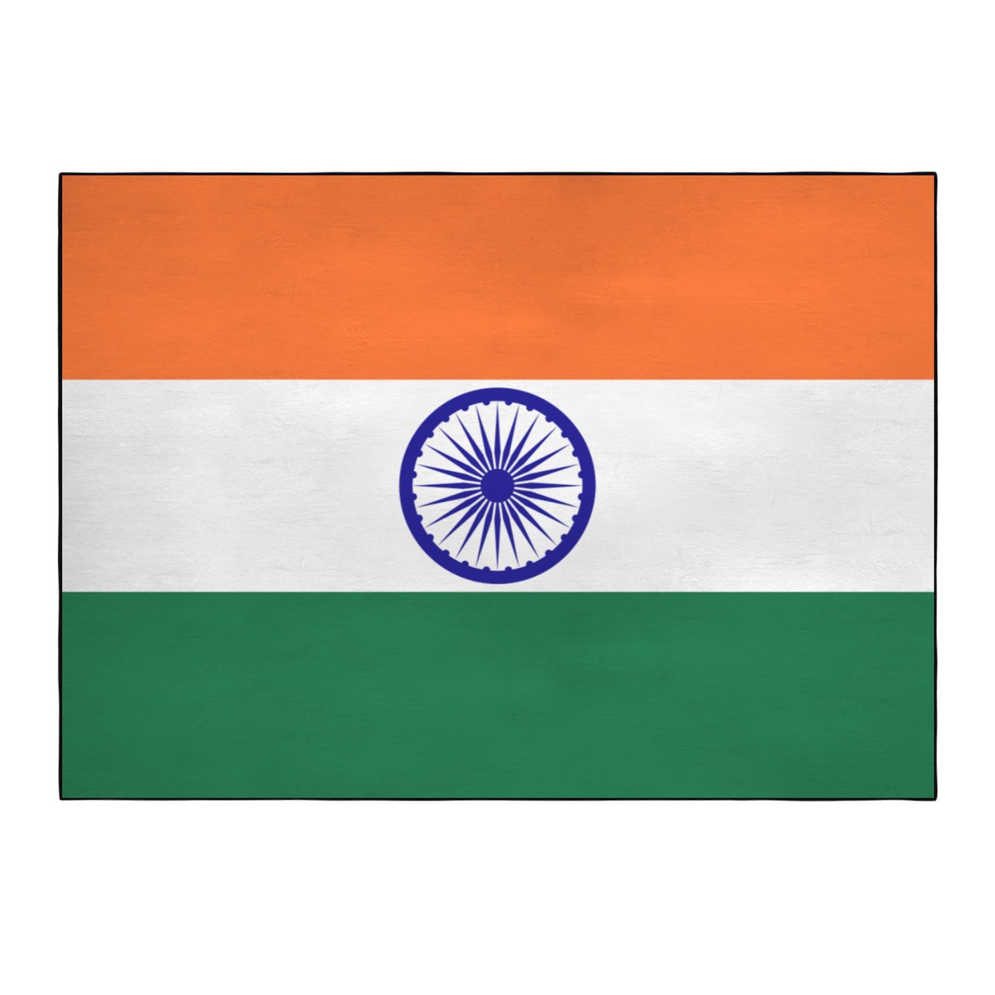 India Flag Inspired 84x60 Inch Area Rug with Black Binding (Made in the USA)