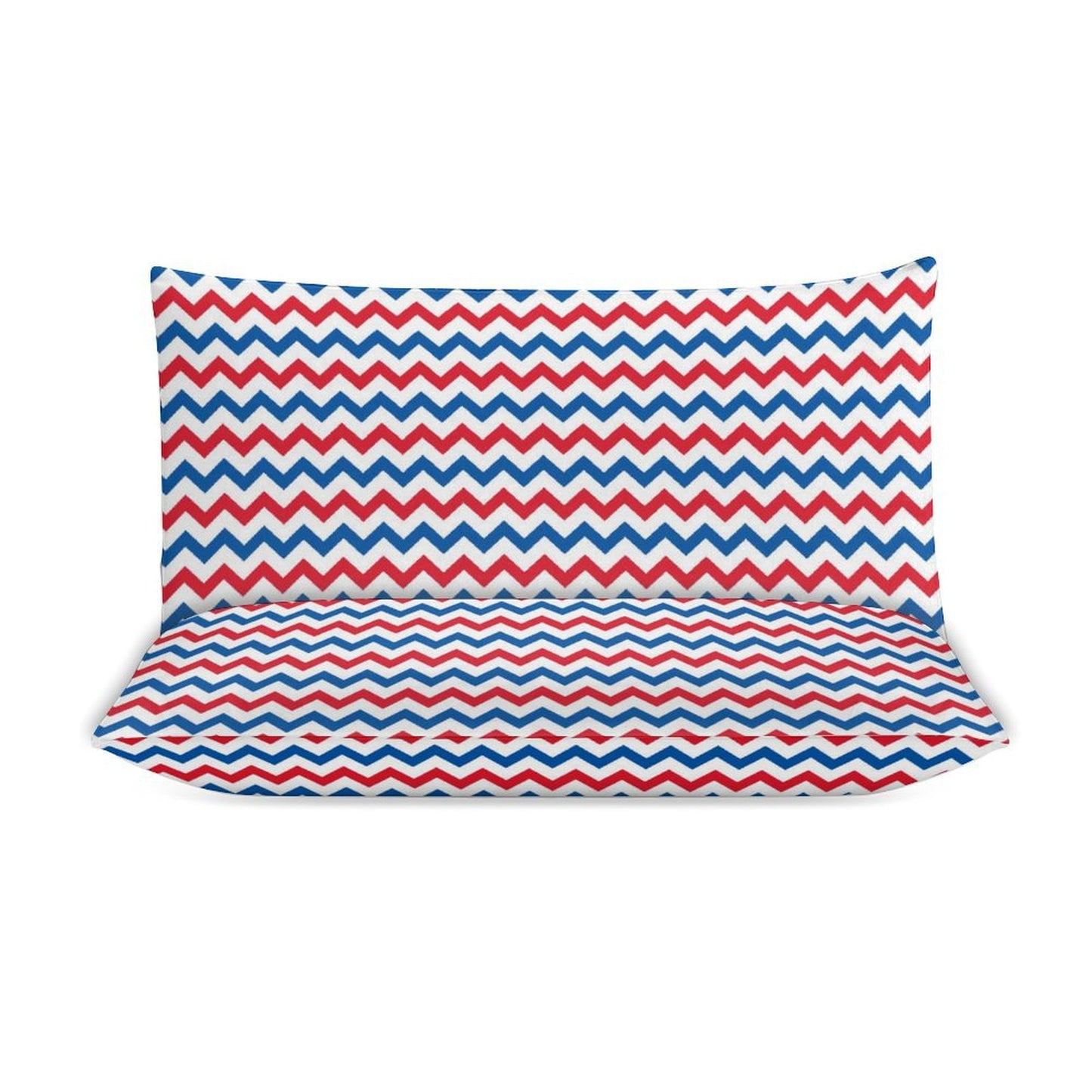 USA/American Flag Inspired Chevron Pattern 3-Piece Bedding Set (1 Duvet Cover + 2 Pillow Shams) – 102"×90"
