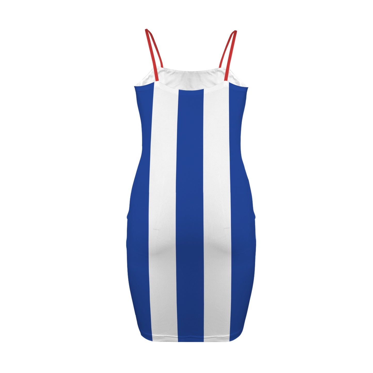 Cuba Flag Inspired Backless Spaghetti Strap Bodycon Dress