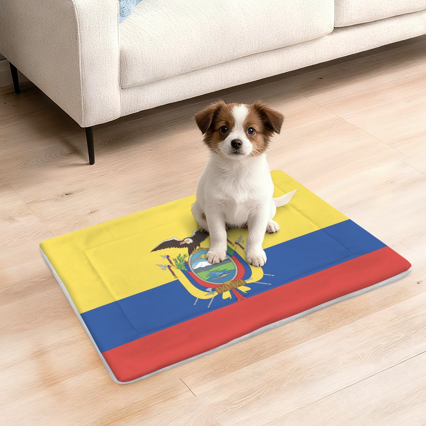 Ecuador Flag Inspired Pet Mat 25x18inch (Made in the USA)