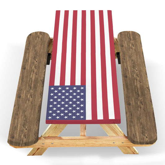 USA/American Flag Picnic Table Cover (72" x 30") (Made in the USA)