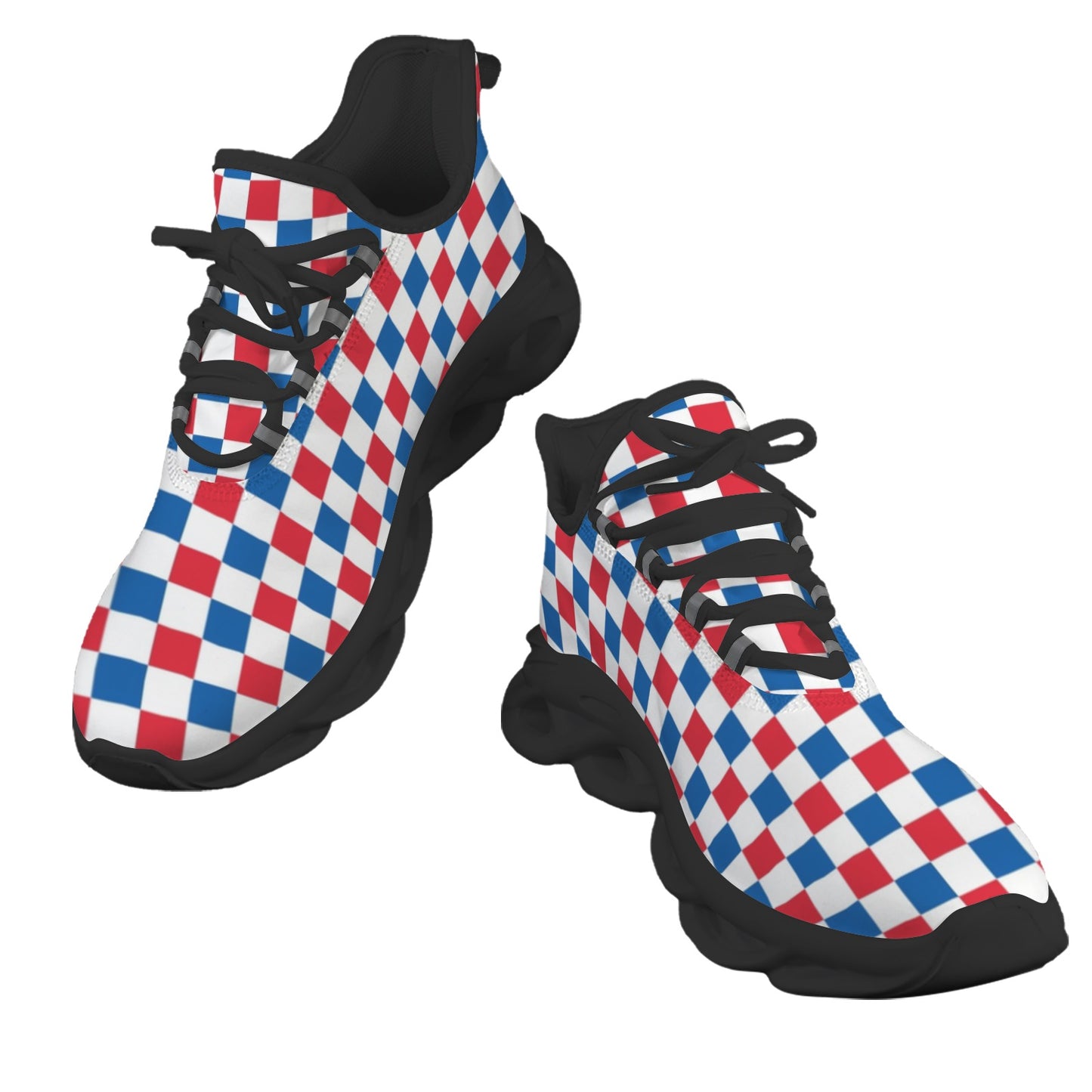 USA/American Flag Inspired Checkered Pattern Men's Twisted Sole Sneakers