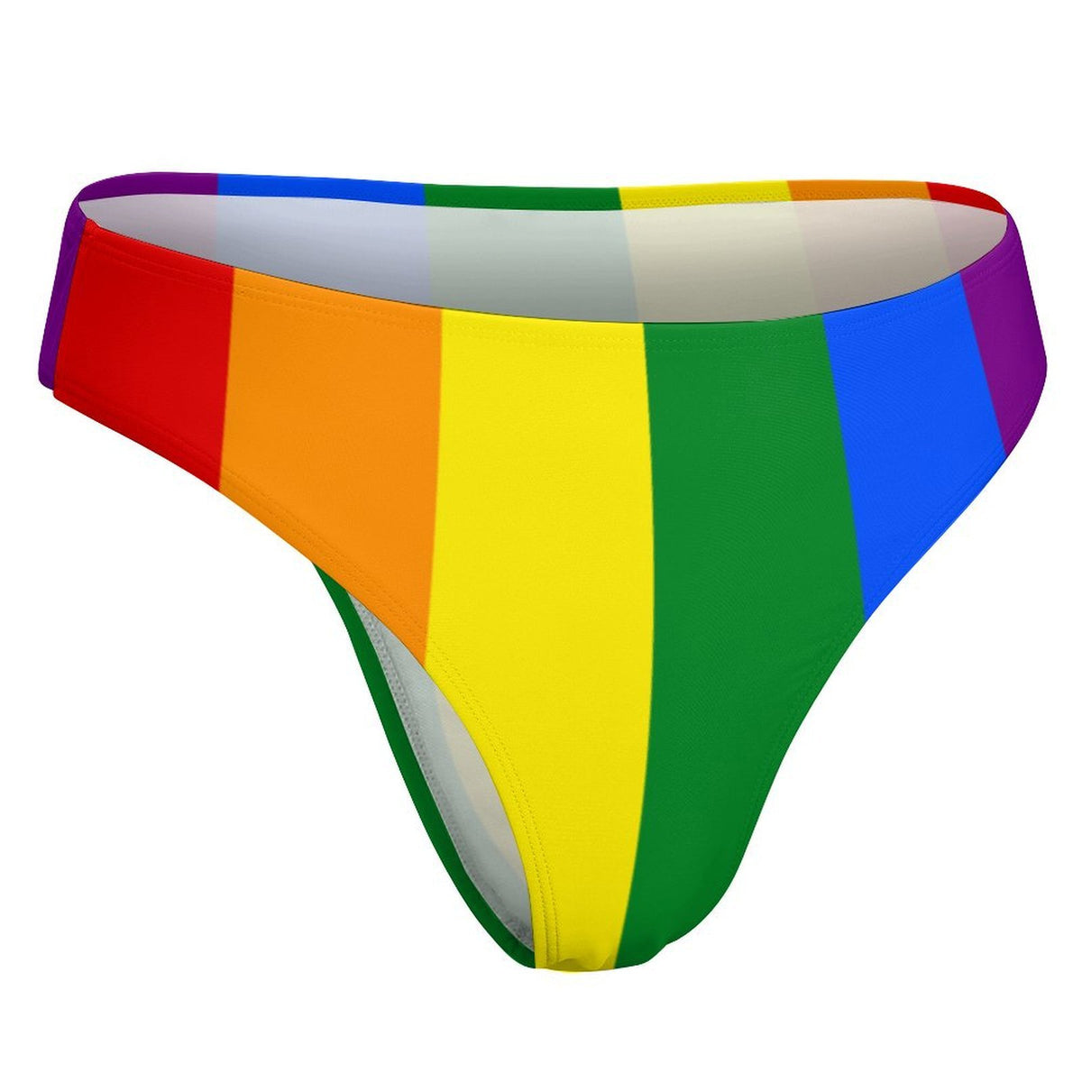 Rainbow Flag Inspired (Vertically Hung) T-Back Thong Bikini
