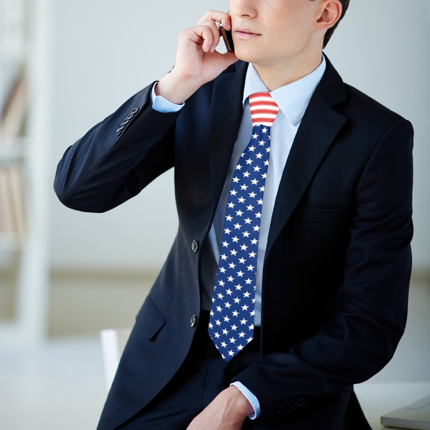 USA/American Flag Inspired Classic Necktie (Two Sides)