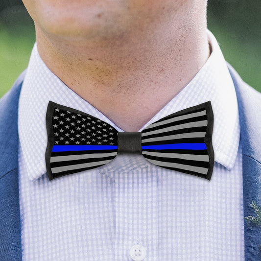 Thin Blue Line Bow Tie (subdued) – Formal Neckwear to Back the Blue with Style - Luv My Flag
