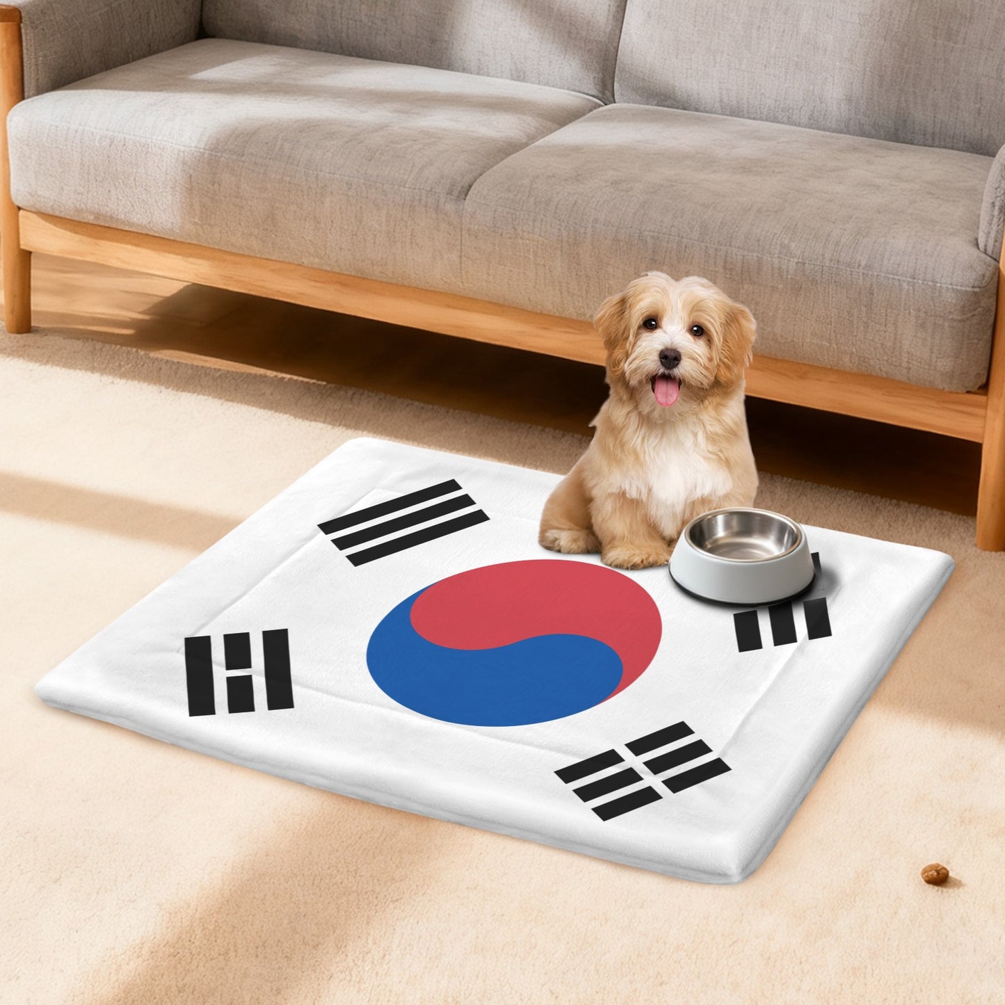 South Korea Flag Inspired Pet Mat 25x18inch (Made in the USA)