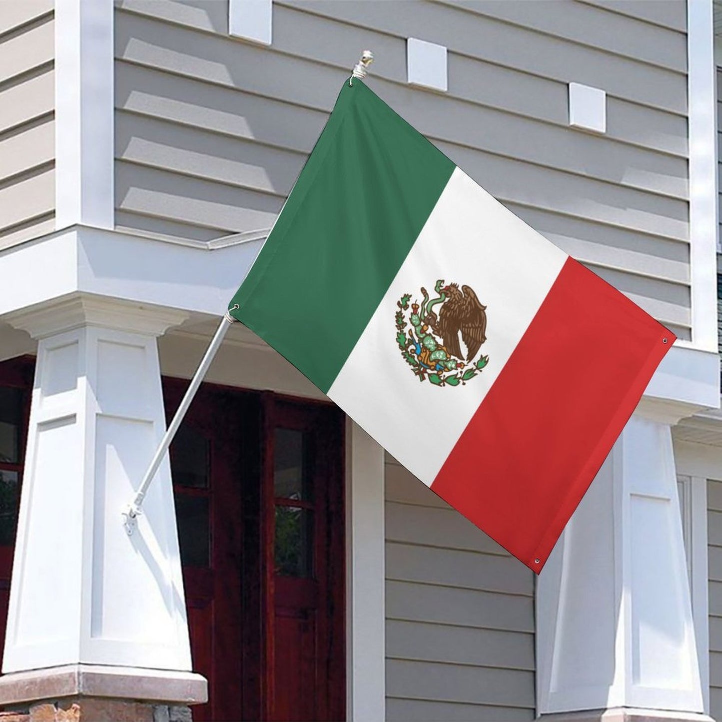 Mexico Flag Inspired Wall Mount Flag with Four Grommets (35x59 in)