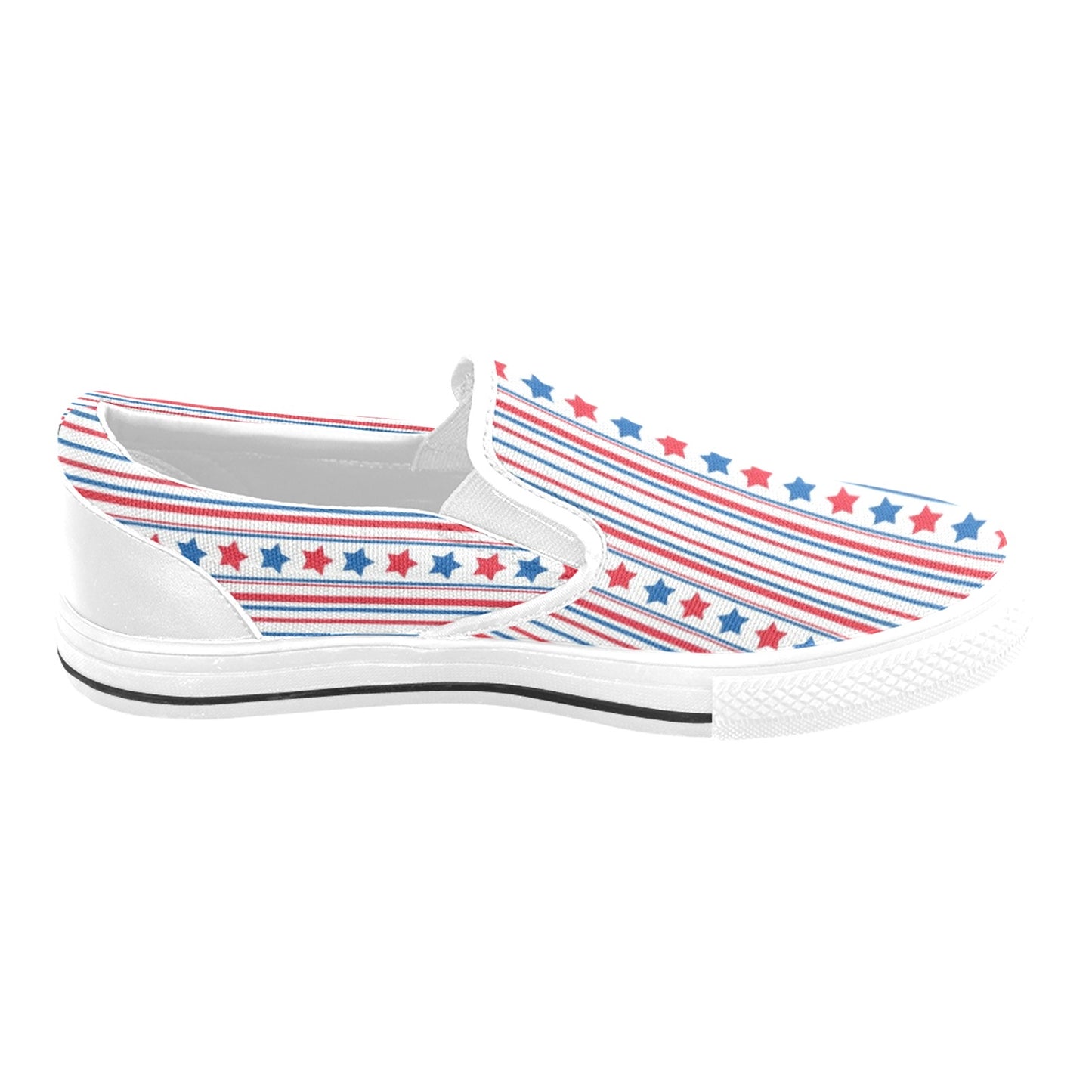 USA/American Flag Inspired Stars & Stripes Pattern Men's Slip-on Canvas Shoes