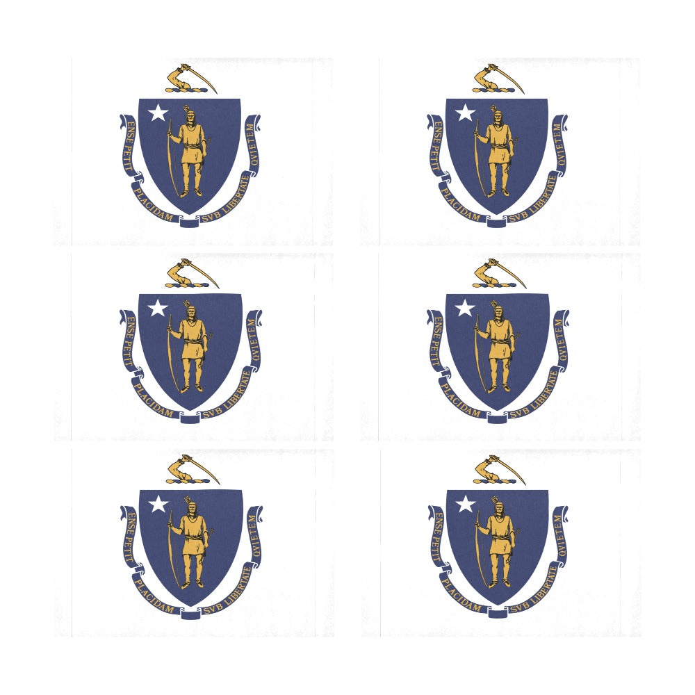 Massachusets Flag Placemats 12" x 18" (Set of 6)