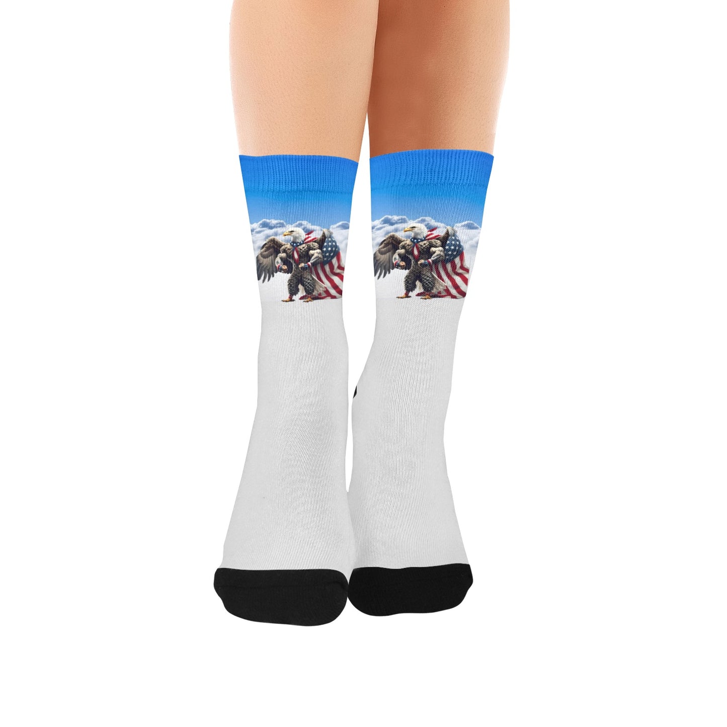 USA/American Flag Inspired Eagle with Cape in Clouds Women's Custom  Socks | Ships from USA