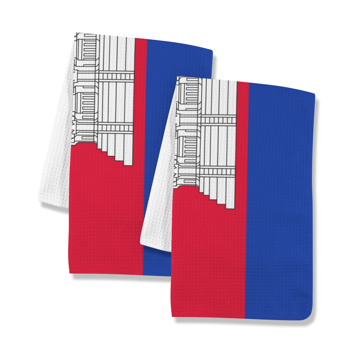 Cambodia Flag Inspired Kitchen Towel 40X60cm (Pack of 2) | Printed In the USA