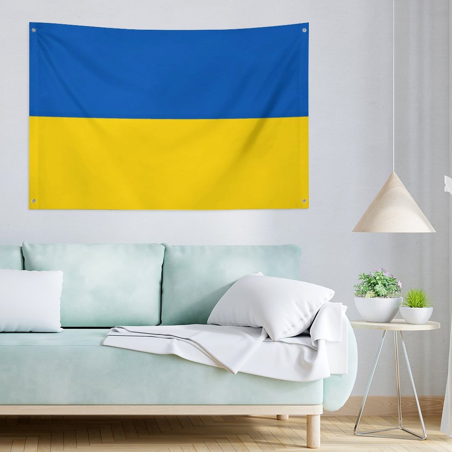 Ukraine Flag Inspired Wall Mount Flag with Four Grommets (35x59 in)