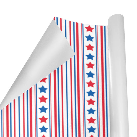 USA/American Flag Inspired Stars & Stripes Pattern Custom Gift Wrapping Paper 58"x 22.5" (4 Rolls)