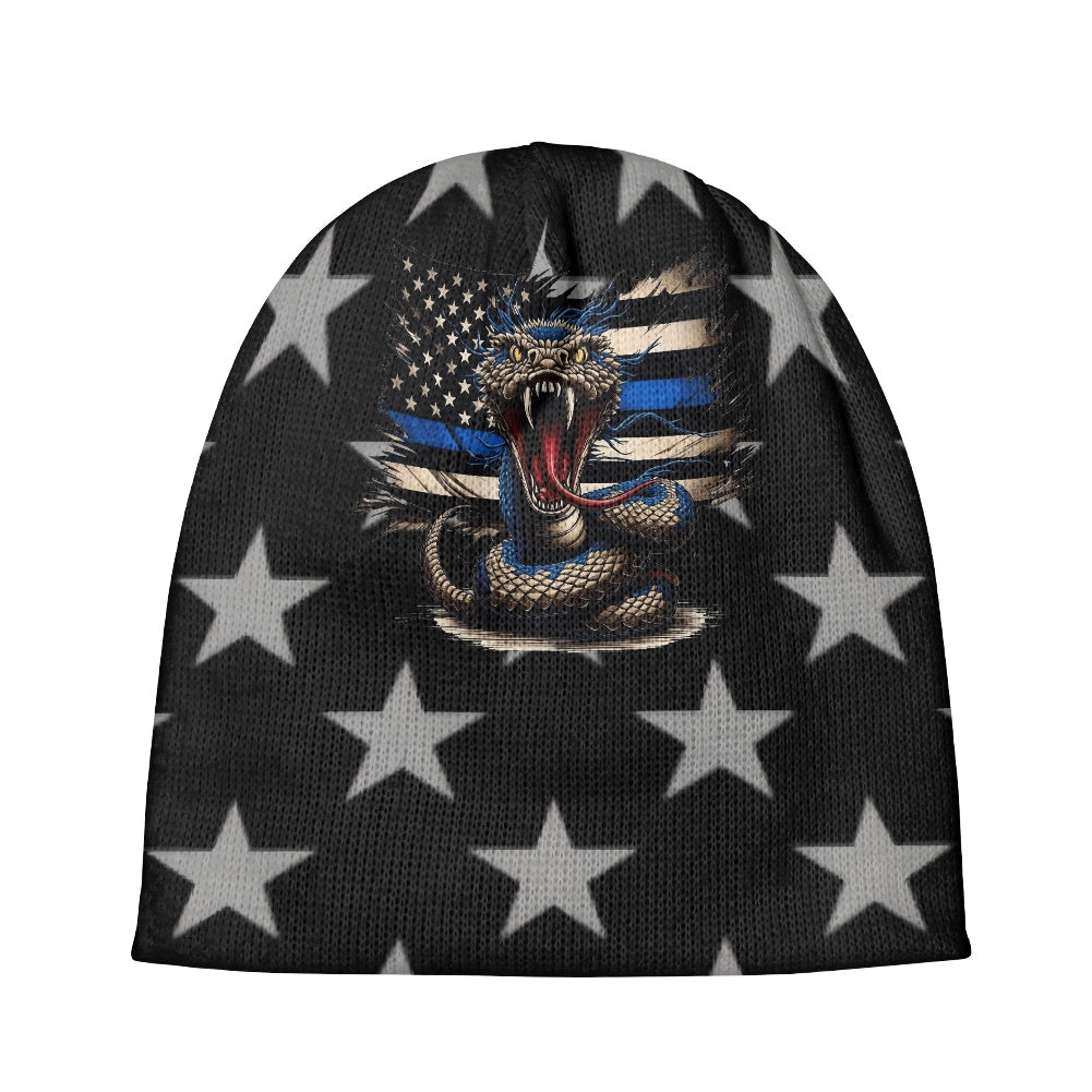 Thin Blue Line Flag Inspired Snake Kids' Beanies