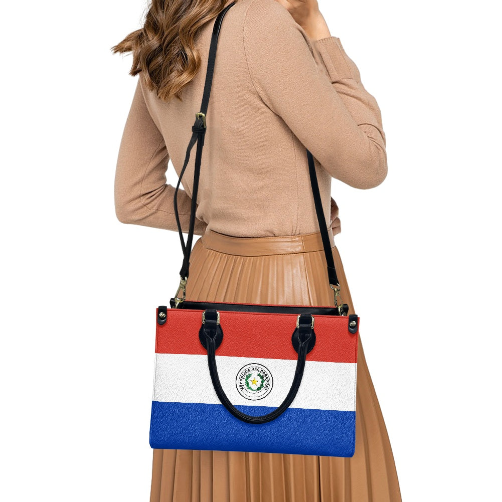 Paraguay Flag Bag With Flair Today – PU Leather Purse for Work or Play - Luv My Flag