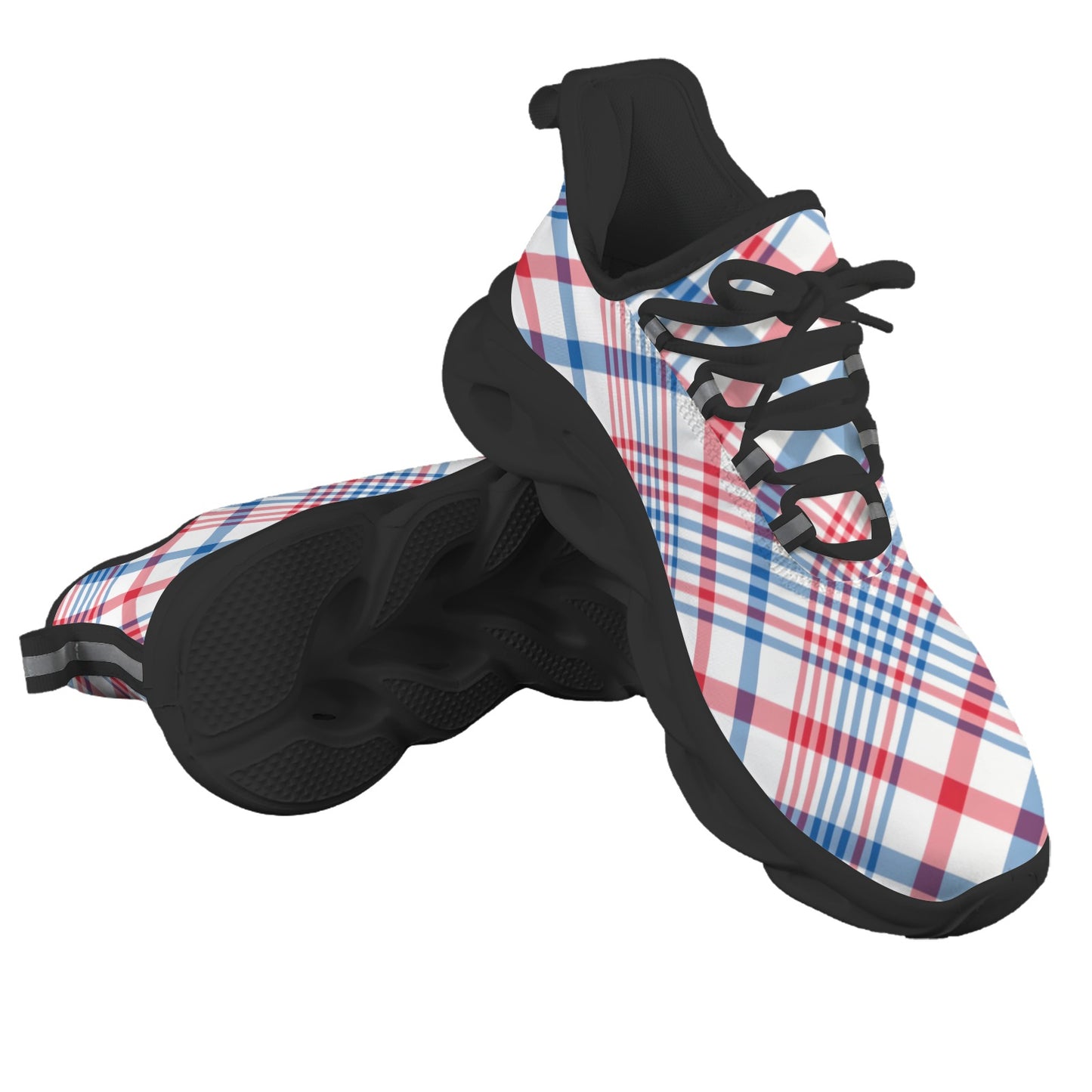 USA/American Flag Inspired Plaid Pattern Men's Twisted Sole Sneakers