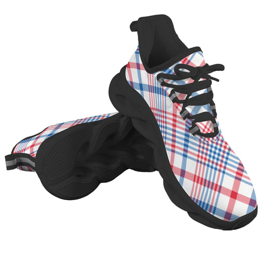 USA/American Flag Inspired Plaid Pattern Men's Twisted Sole Sneakers