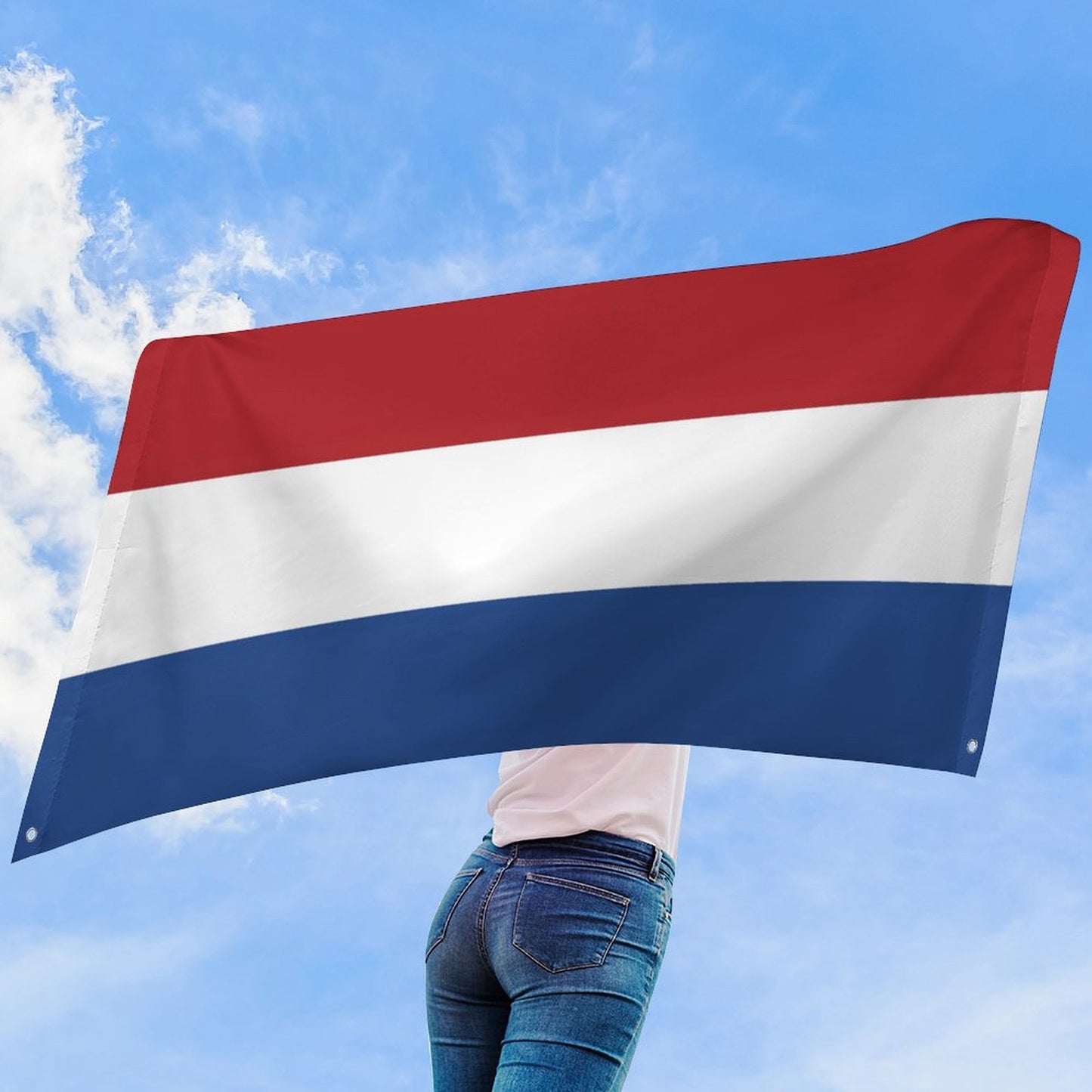 Netherlands Flag Inspired Wall Mount Flag with Four Grommets (35x59 in)