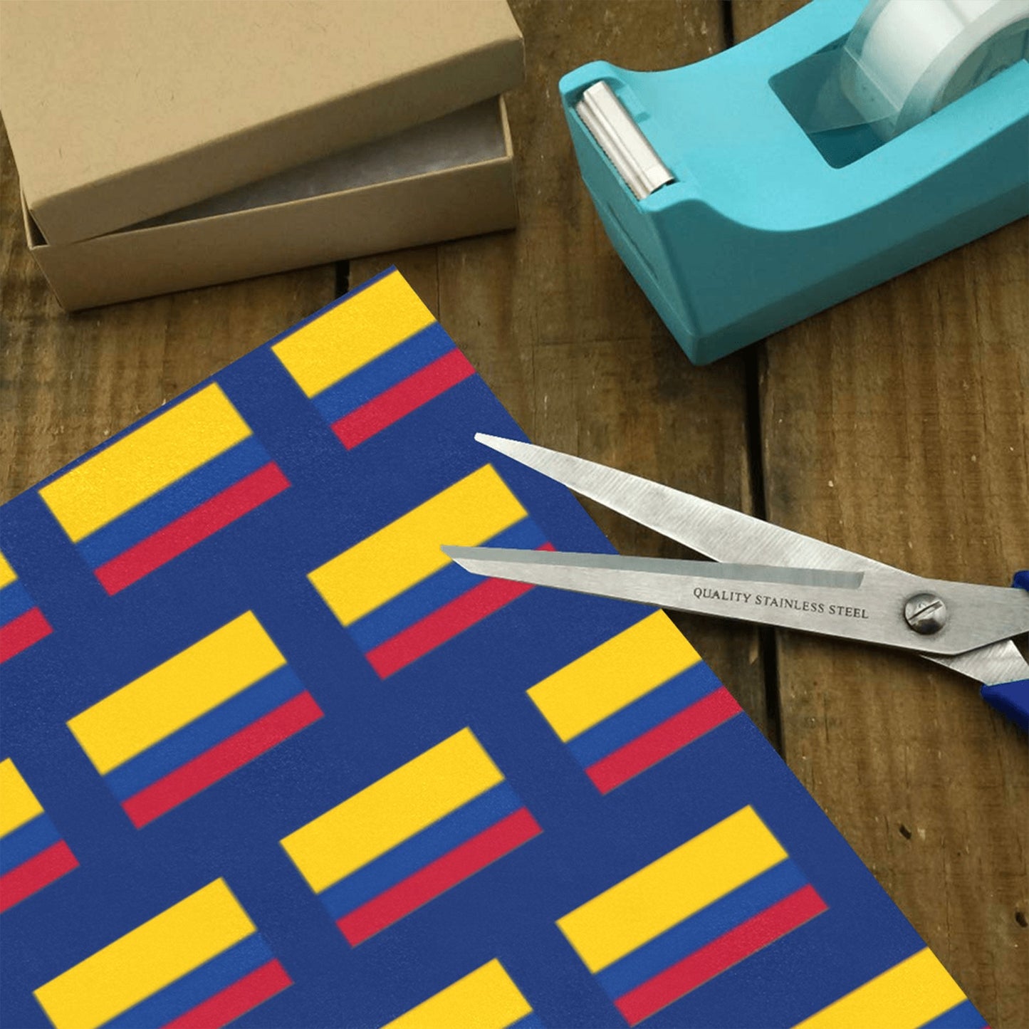 Colombia Flag Custom Gift Wrapping Paper 58"x 22.5" (4 Rolls)