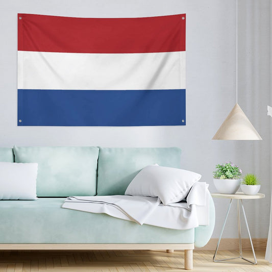 Netherlands Flag Inspired Wall Mount Flag with Four Grommets (35x59 in)