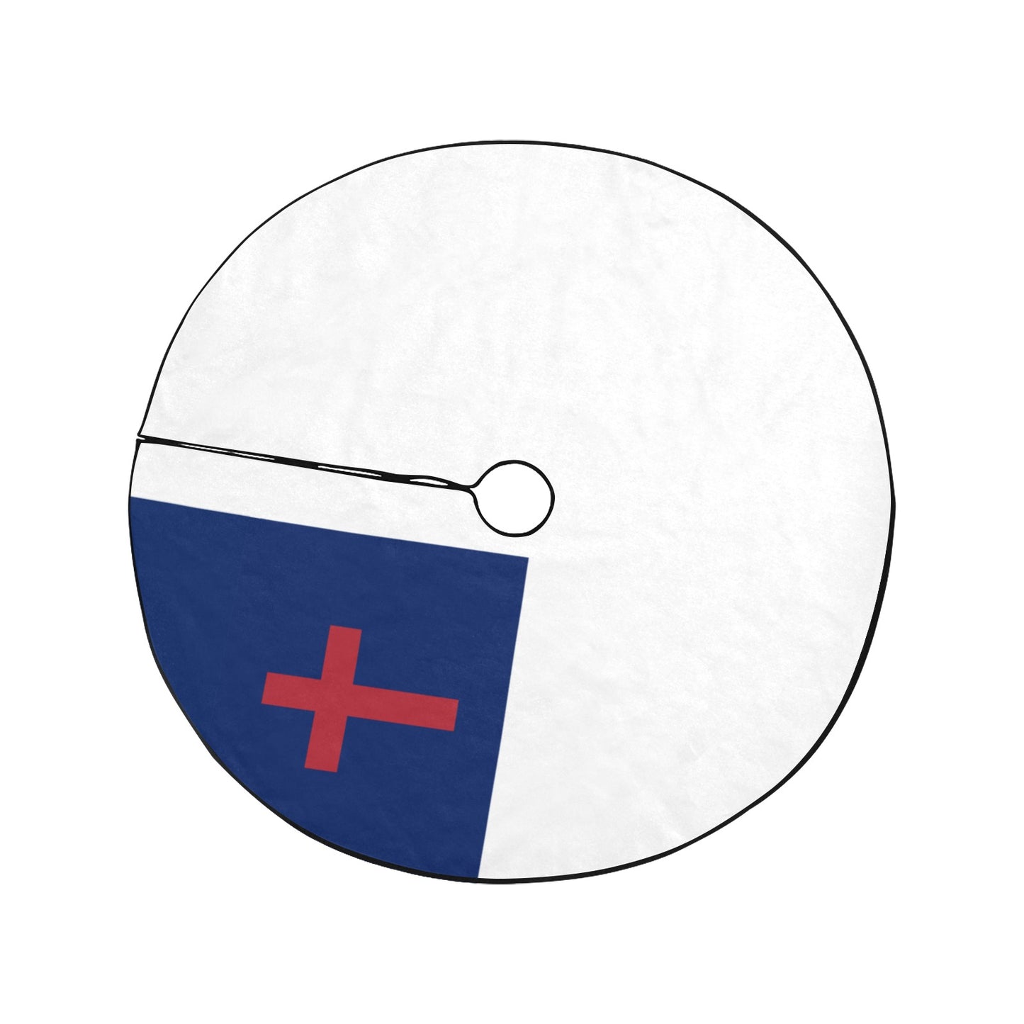 Christian Flag Thick Christmas Tree Skirt 47" x 47"