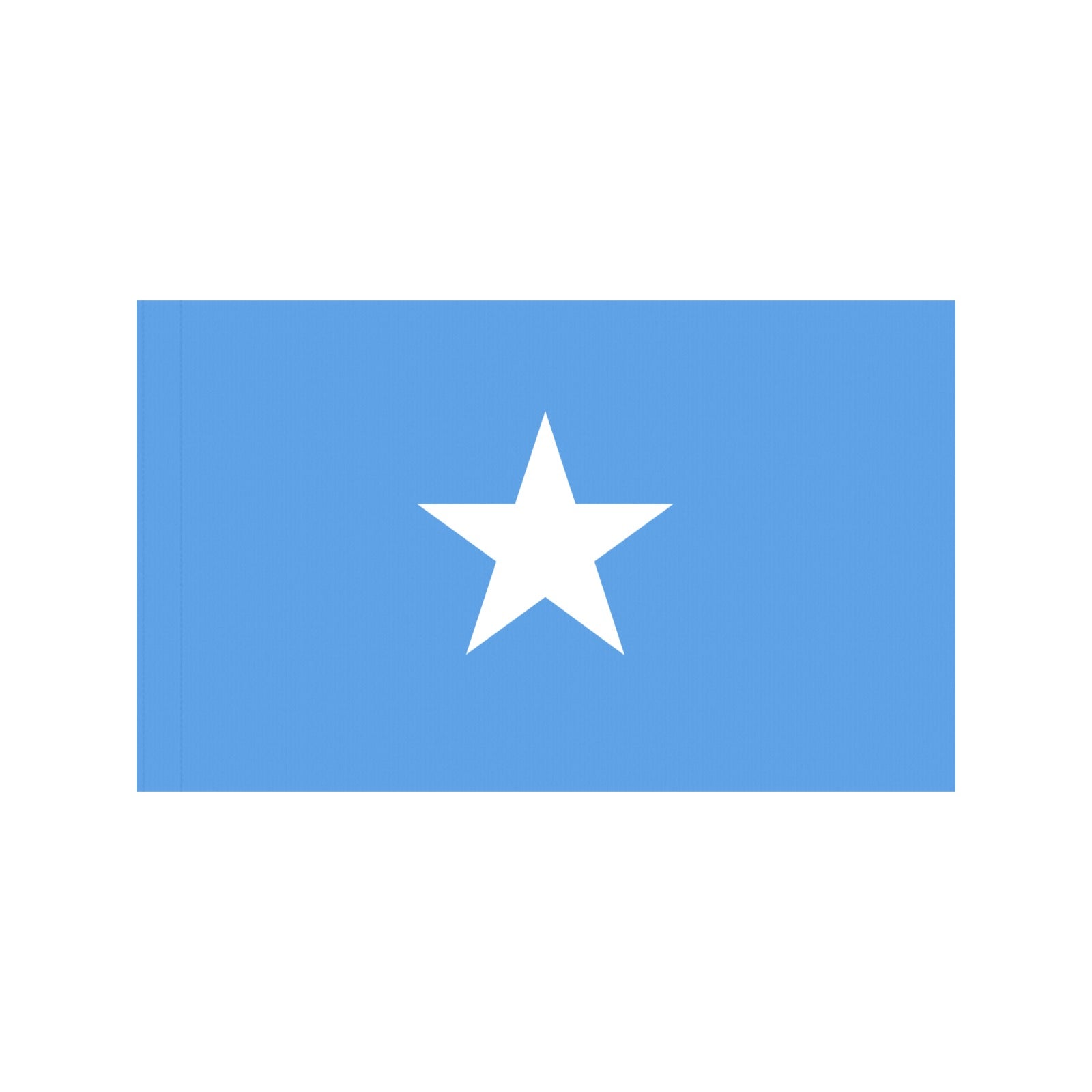 Blue flag with white star, designed by Luv My Flag.