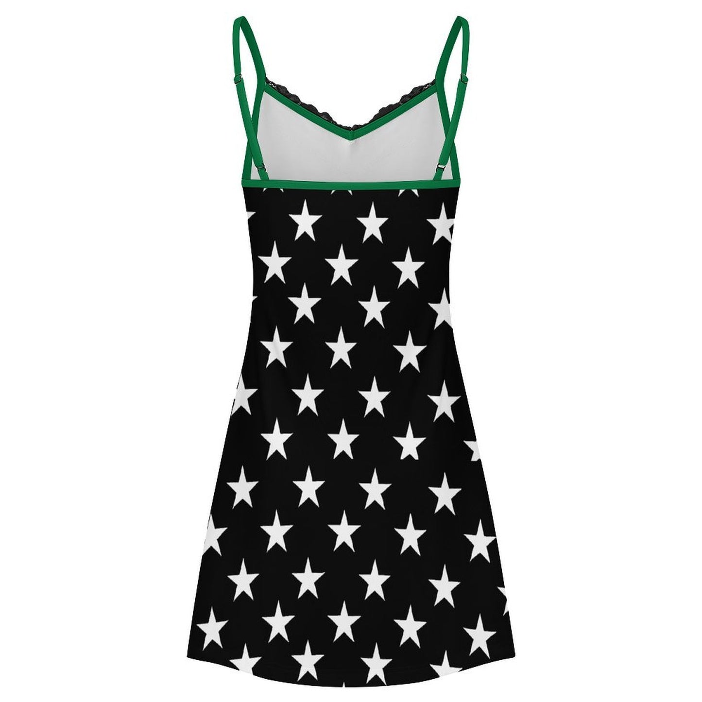 Thin Green Line Flag Inspired Style-2 Women's Lace Slit Cami Pajama Dress