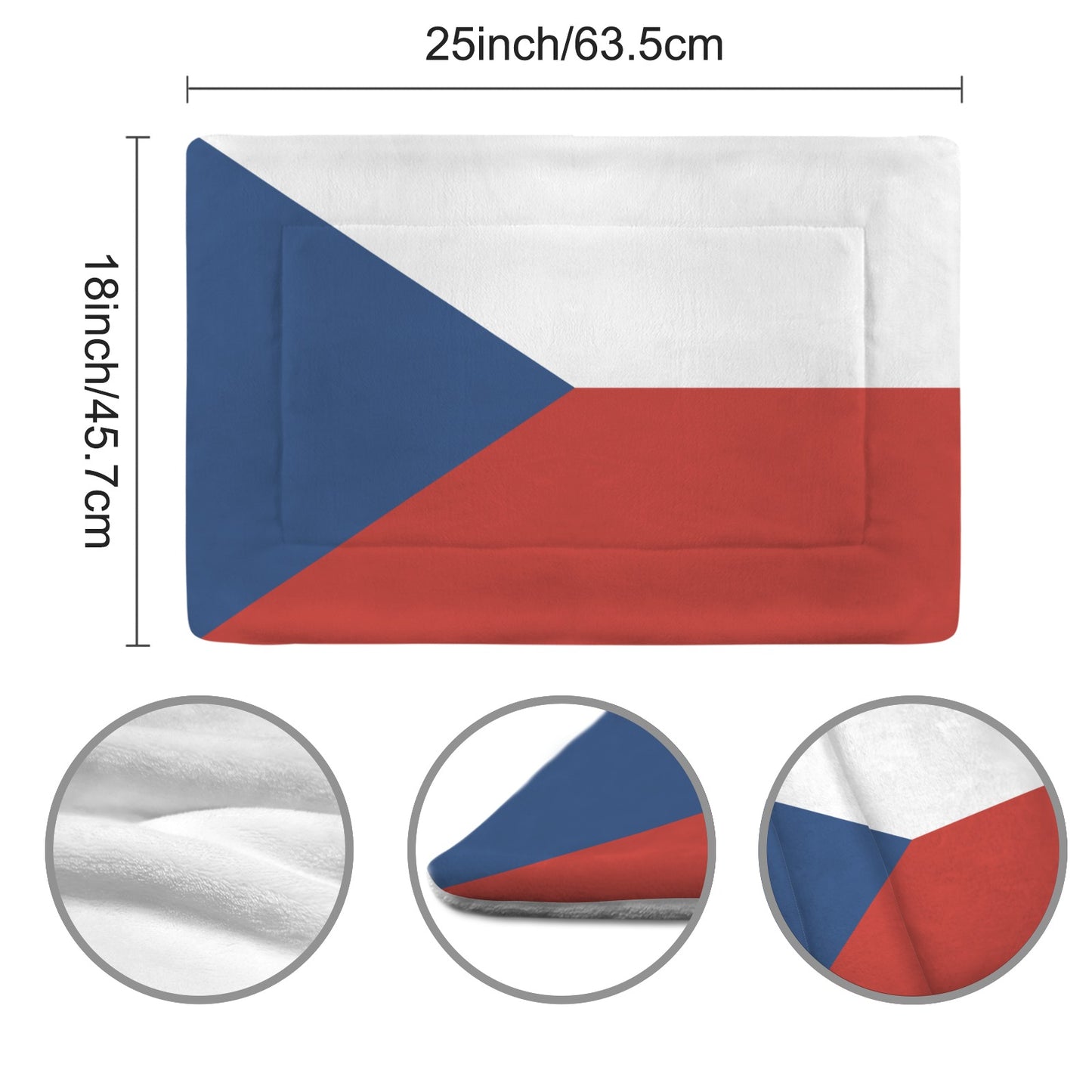 Czechia Flag Inspired Pet Mat 25x18inch (Made in the USA)